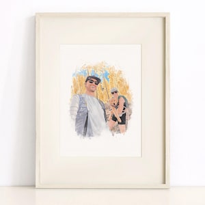 Ritratto di famiglia personalizzato da foto di animali domestici e proprietari, dipinto ad acquerello, regalo per la perdita di un animale domestico, ritratto di un animale domestico, regalo commemorativo per il cane, regalo per la festa della mamma