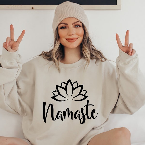Namaste Shirt, Yoga Sweatshirt, Meditation Sweatshirt, Yoga Gift, Workout Sweatshirt, Yoga Lover Sweatshirt, Lotus Flower Shirt, Gift for