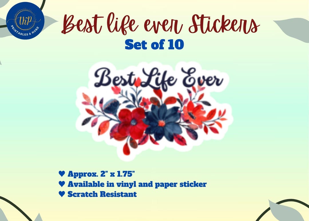 Best Life Ever STICKERS ~ Set of 10 Stickers ~ JW Pioneer Gifts ~ Water ...