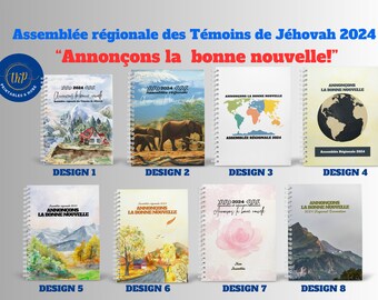 Assemblée Régionale des TJ de  2024 ~  “Annonçons la  bonne nouvelle!” ~ Cahier de notes ~ couvertures laminées ~ 3 Tailles