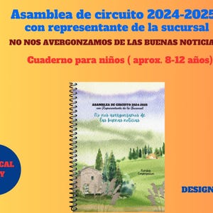 Asamblea de circuito 2024-2025 con representante de la sucursal ~ Cuaderno para niños ( aprox. 8-12 años) con muchas actividades