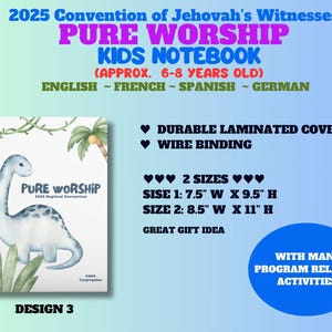 Convención TJ 2025: Adoración Pura ~ Cuaderno para niños (6-8 años) con muchas actividades. Inglés, francés, español y alemán.