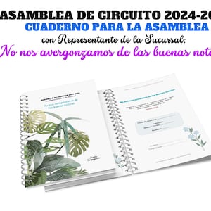 CUADERNO para a Asamblea de circuito 2024-2025 com Representante da Sucursal: Não nos avergonzamos de las buenas noticias