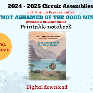 Cuaderno para la Asamblea de Circuito de los Testigos de Jehová 2024-2025 con representante de la sucursal: "No te avergüences de las buenas noticias" en inglés **** DESCARGA DIGITAL