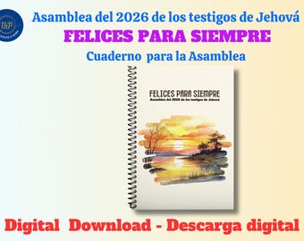 Cuaderno Imprimible de la Asamblea 2026 de los Testigos de Jehová “Felices para siempre” – Páginas rayadas Descarga digital