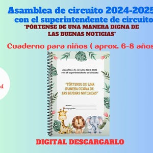 Asamblea de circuito 2024-2025 con el superintendente de circuito ~ Cuaderno para niños (aprox. 6-8 años) DESCARGA DIGITAL