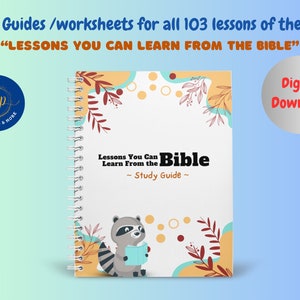 JW Imprimible - Lecciones que puedes aprender de la Biblia - Guías de estudio/hojas de trabajo para las 103 lecciones de estudio para niños de JW ******. Descarga instantánea.