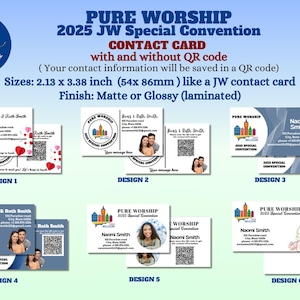 Cartes de visite pour la Convention spéciale de 2025 avec et sans code QR ~ Culte pur ~ 54 x 86 mm (2 1/8 x 3 3/8 po.) Finition mate et brillante