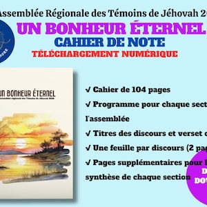 Assemblée Régionale des TJ 2026 - Un bonheur éternel | Cahier de notes | Téléchargement numérique bild 2