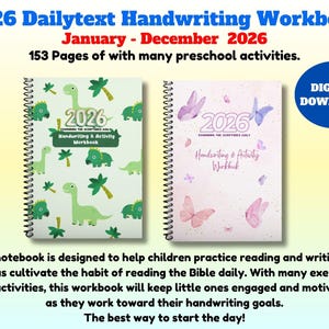 2026 JW Dailytext Handwriting and Activities Notebook for the Little Ones - January to December 2026 – JW Homeschool *** Digital Download