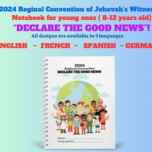 2024 JW Convention “Declare the Good News” ~ Notebook for young ones ( 8-12 years old)  with many activities ~ 4 languages