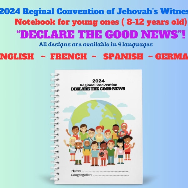 Convention JW 2024 « Déclarez la bonne nouvelle » ~ Cahier pour les jeunes (8-12 ans) avec de nombreuses activités ~ 4 langues