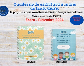 Cuaderno diario de textos y actividades para niños - Enero a Diciembre de 2024-JW Homeschool Estudio para niños *** Descarga digital