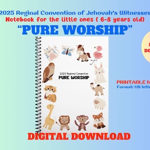Convención Regional TJ 2025: “Adoración pura” ~ Cuaderno para niños (aprox. 6-8 años) con muchas actividades 108 páginas ***Descarga digital