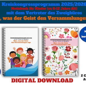 Kreiskongress 2025 - 2026 mit dem Vertreter des Zweigbüros- Notizbuch für Kinder (ca 8-12 Jahre Alt) *** Digitaler Download