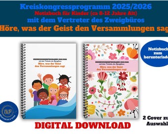 Kreiskongress 2025 - 2026 mit dem Vertreter des Zweigbüros- Notizbuch für Kinder (ca 8-12 Jahre Alt)   *** Digitaler Download