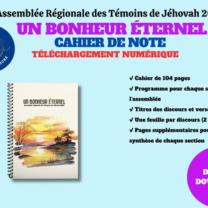 Assemblée Régionale des TJ 2026 - Un bonheur éternel | Cahier de notes | Téléchargement numérique bild 1