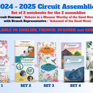 2024-2025 JW 巡回大会 支部代表者と巡回監督付き ~ 3 サイズ 5 デザイン 2 冊セット ~ 4 言語