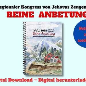 "Regionaler Kongreß 2025 - ""REINE ANBETUNG"" - Notizbuch für Erwachsene zum herunterladen."
