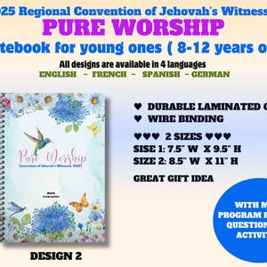 Convención TJ 2025 "Adoración Pura" ~ Cuaderno para niños de 8 a 12 años con muchas actividades ~ 4 idiomas