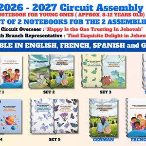 2026-2027 JW Circuit Assembly-anteckningsböcker (set om 2) för de yngre (8-12 år) ~ i 2 storlekar, 4 språk och 5 olika set