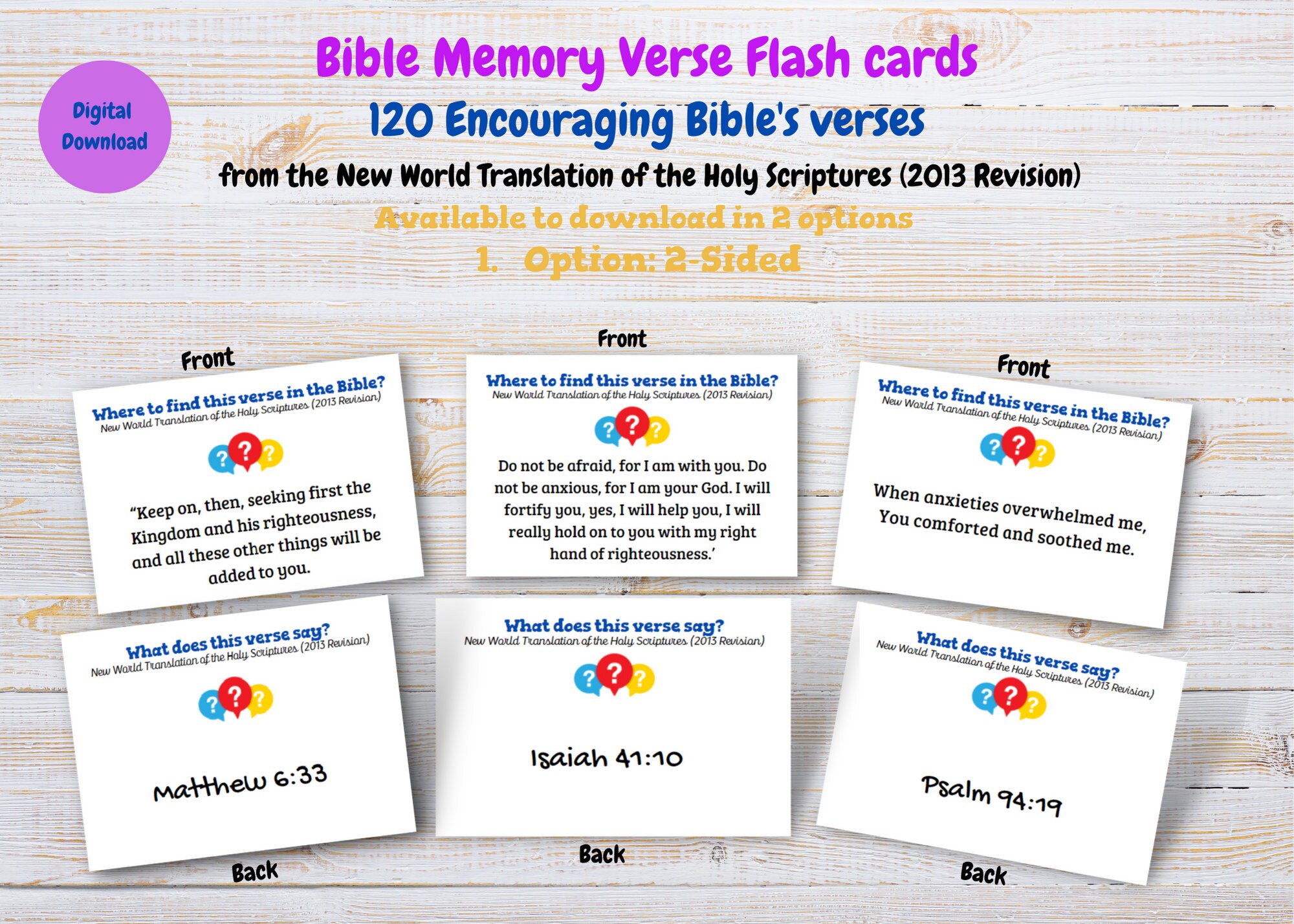  Kalan English Bible Verse Cards for Studying and