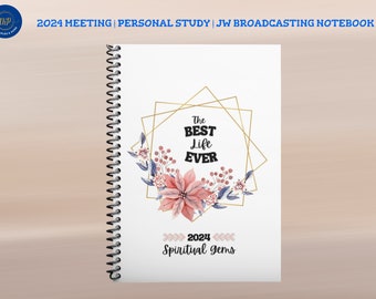 JW 2024 Spiritual gems spiral notebook | Personal study w 2024 year text |Available in 3 sizes and 4 Languages ~ Laminated Covers ~160 Pages