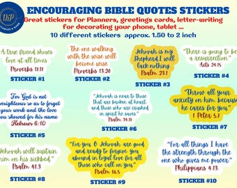 Encouraging Bible quote Stickers ~ water bottle, phone case, greeting card, letter writing, notebook, etc. FREE domestic shipping
