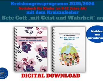 Kreiskongress 2025-2026 mit dem Kreisaufseher Bete Gott „mit Geist und Wahrheit“ ein ~ Notizbuch für Kinder (ca 8-12 Jahre Alt) ** Download