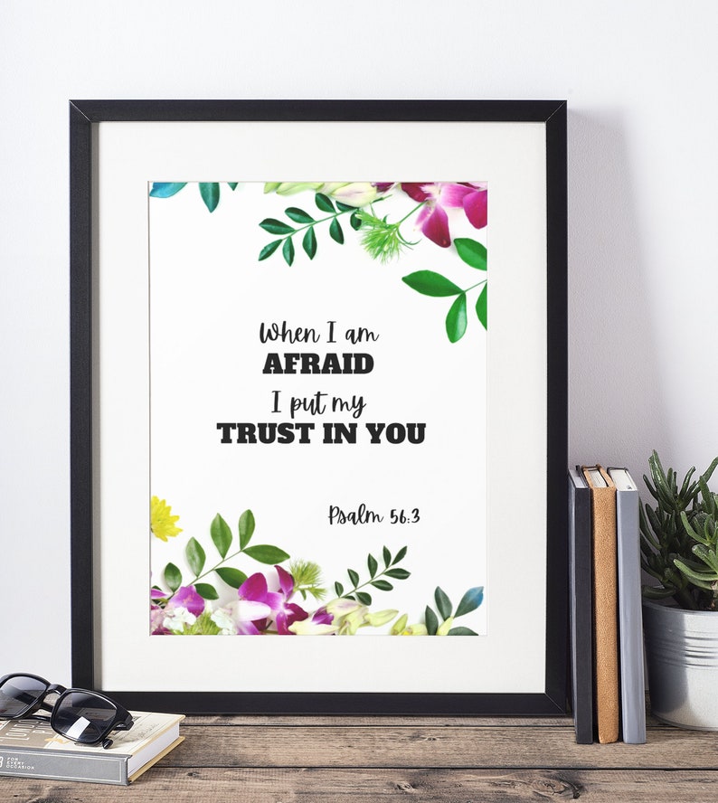 Printable Wall Art JW 2024 Yeartext when I Am Afraid, I Put My Trust in
