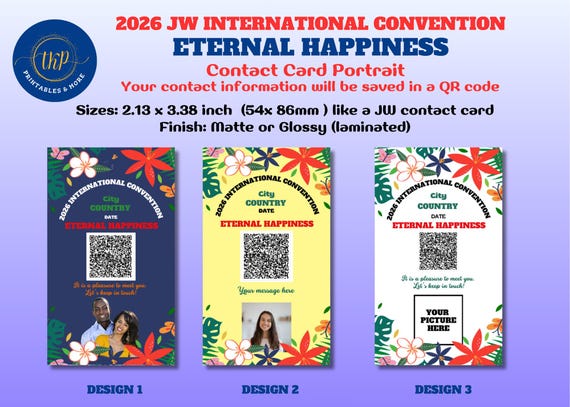 Contact Cards for 2026 International Convention With QR Code