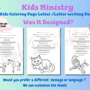 JW Kids Letter Writing Paper ~ jw.org website and "Was it designed?"~JW Kids Ministry. With and without QR Code *** Instant Download