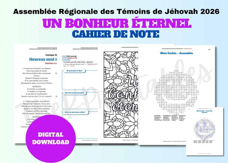 Assemblée Régionale des TJ 2026 - Un bonheur éternel | Cahier de notes | Téléchargement numérique bild 6