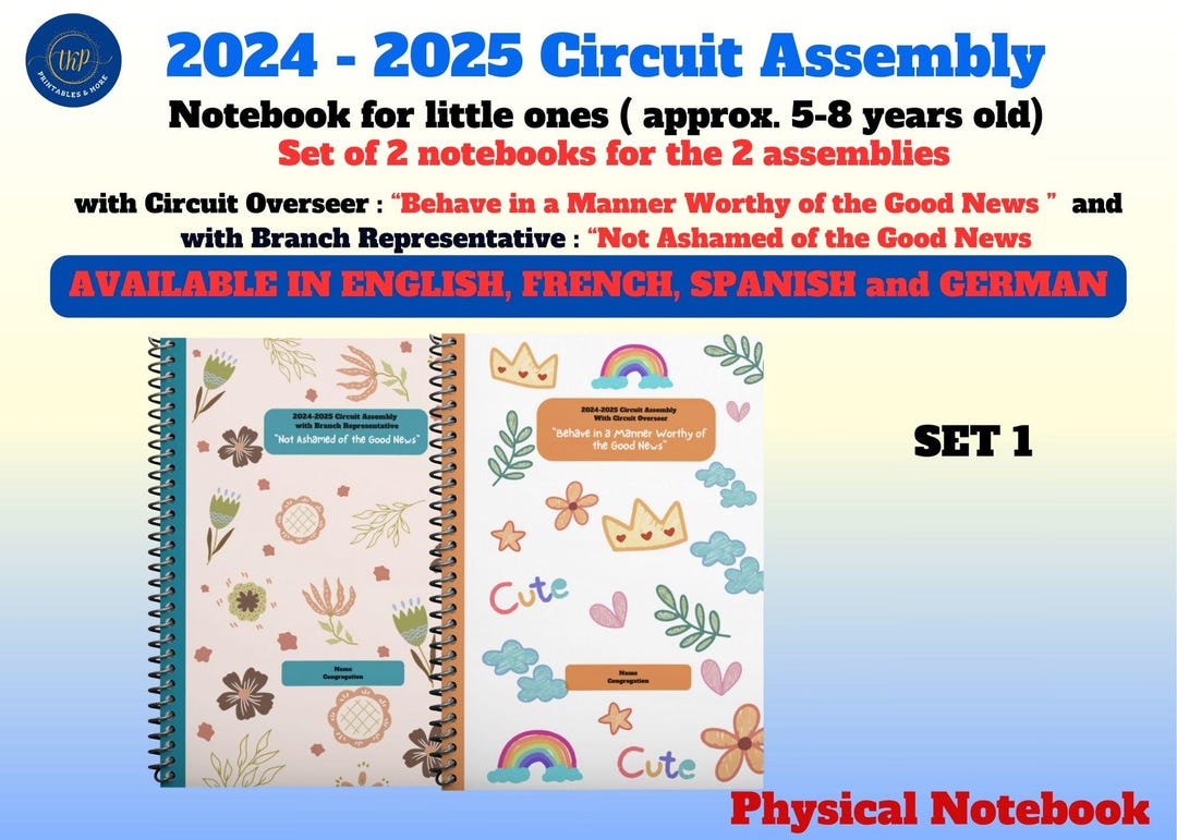 2024-2025 JW Circuit Assembly’s Notebooks SET for the Little Ones ( 5-8 ...