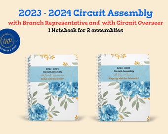 2023-2024 Assemblage de circuits JW avec représentant de succursale et surveillant de circuit Cahier à spirale en 3 tailles ~ Couvertures plastifiées ~ cadeaux jw