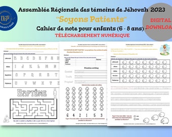 Assemblée Régionale 2024 ~ "Annonçons la bonne nouvelle" ~ Cahier de note pour enfants (6 - 8 ans) - TÉLÉCHARGEMENT NUMÉRIQUE