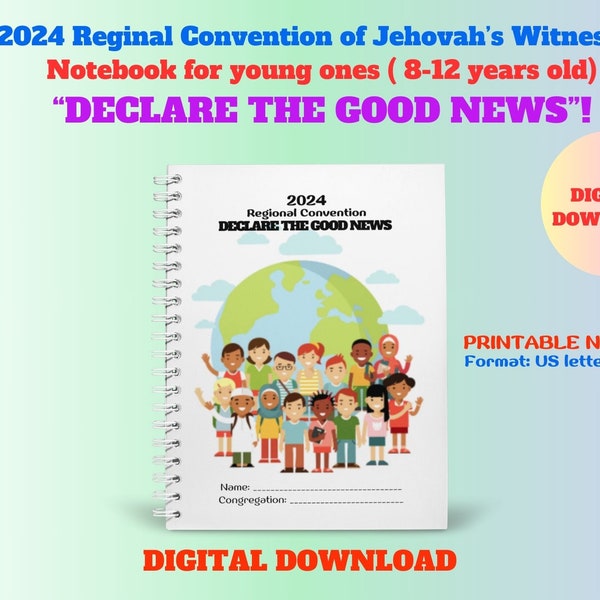 2024 JW Regional Convention~ Declare the Good News ~ Notebook for young ones (approx. 8-12 years old) with many activities *Digital Download