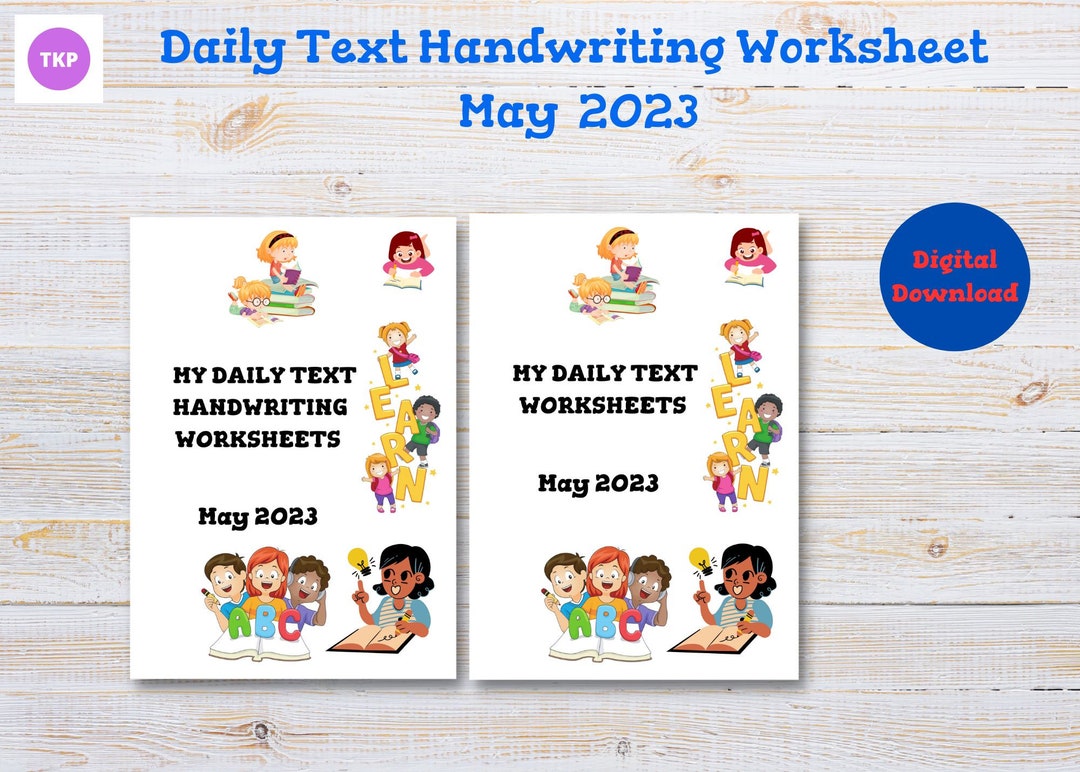 JW Daily Text Handwriting Worksheets may 2023 for Children Etsy