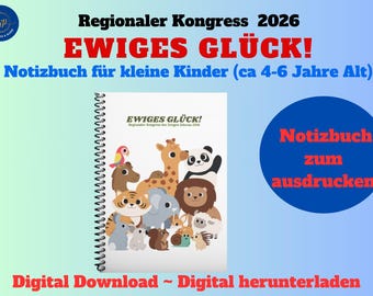 Regionaler Kongress der Zeugen Jehovas 2026 – „Ewiges Glück!“ Notizbuch für kleine Kinder (ca 4-6 Jahre Alt) zum herunterladen .