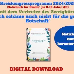 Kreiskongress 2024 - 2025 mit dem Vertreter des Zweigbüros- Notizbuch für Kinder (ca 8-12 Jahre Alt) *** Descarga digital
