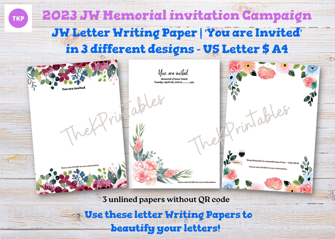 2023 JW Memorial Invitation Campaign JW Memorial Letter Etsy