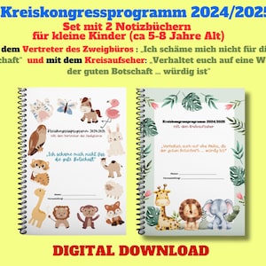 Kreiskongress 2024-2025 mit dem Kreisaufseher und mit dem Vertreter des Zweigbüros - 2 Notizbücher für kleine Kinder (ca 5-8 Jahre Alt)