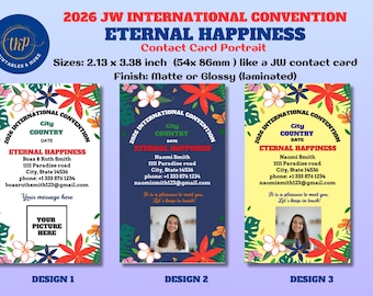 Business/Contact cards for 2026 International Convention – Eternal Happiness ~ Matte and Glossy finish ~ All locations