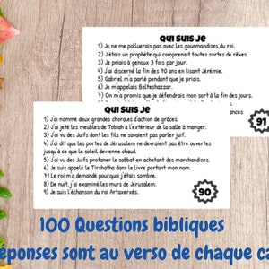 Jeu de questions bibliques *** 100 Questions *** Qui suis-je ? *** JW Printables TJ ***Téléchargement numérique