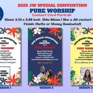 Cartes de visite/cartes de visite pour la Convention spéciale de 2025 – Culte pur 54 x 86 mm (2 1/8 x 3 3/8 po.) ~ Finition mate et brillante ~ Tous les emplacements