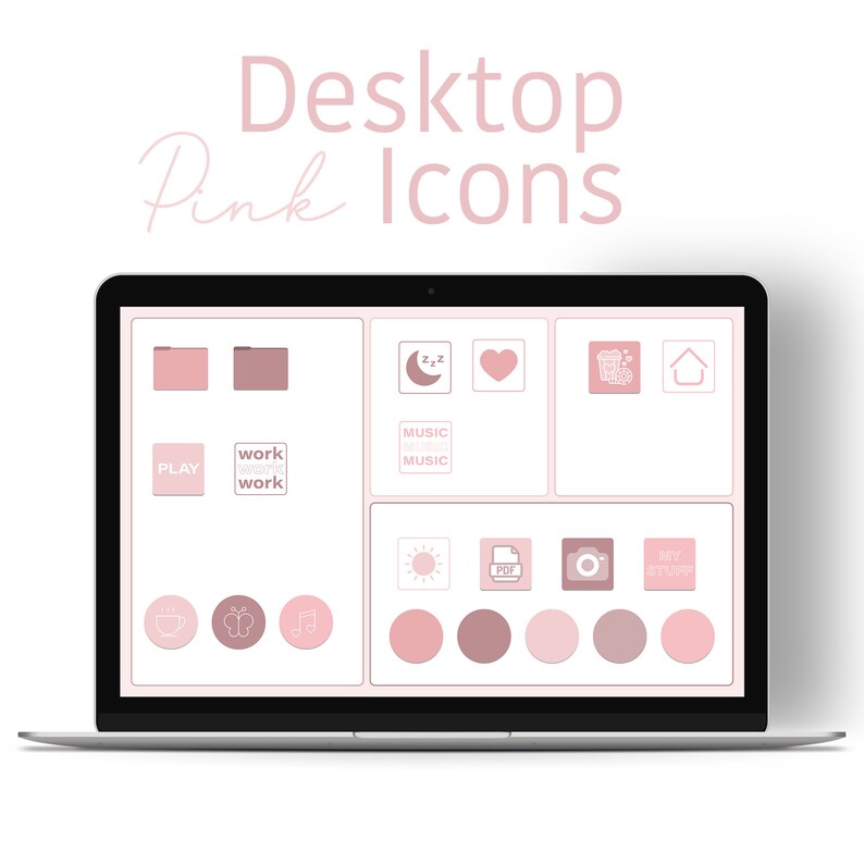 Pink Desktop Icons 35 Aesthetic Desktop Folders for Mac and Etsy