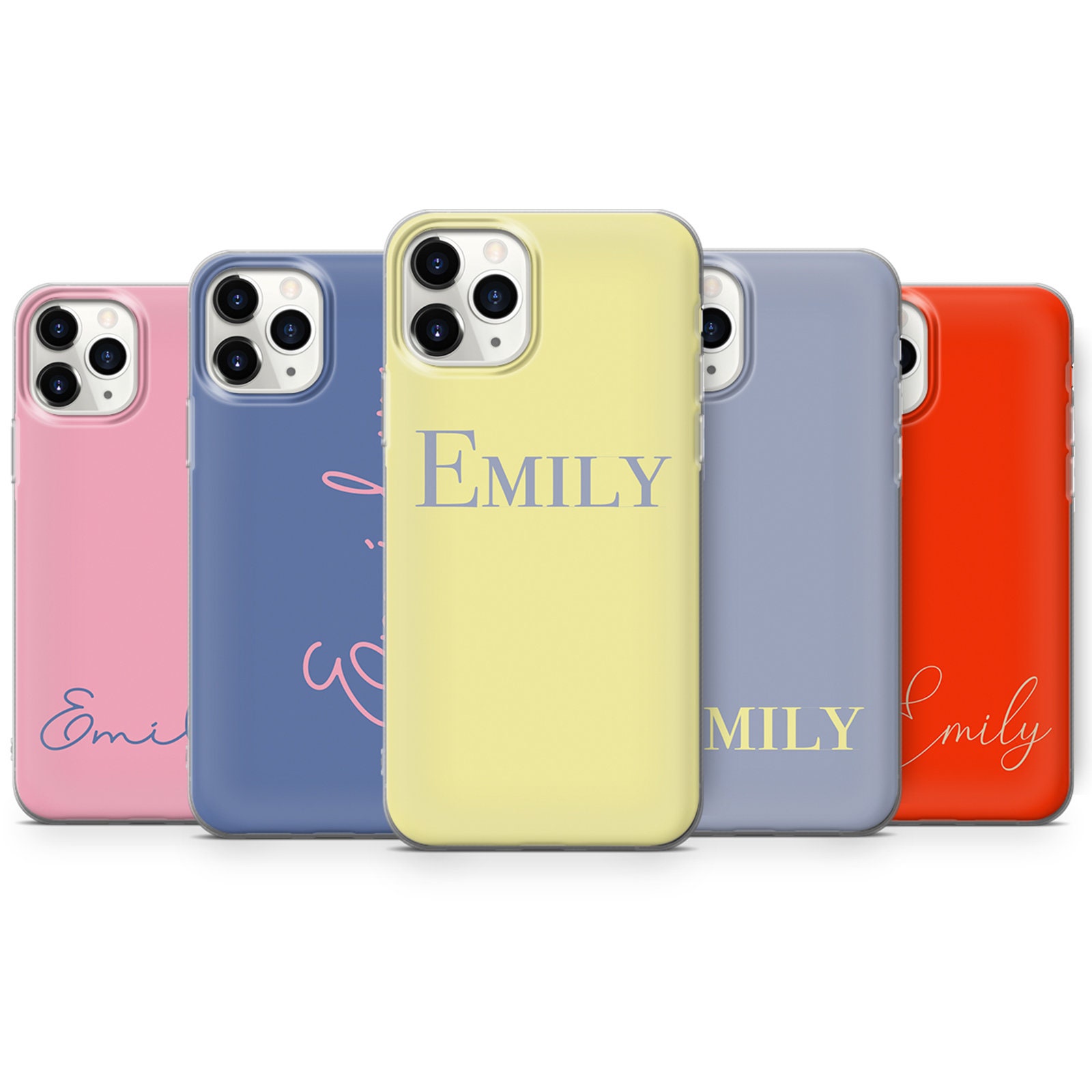 Personalised phone case custom name initials text cover for Etsy