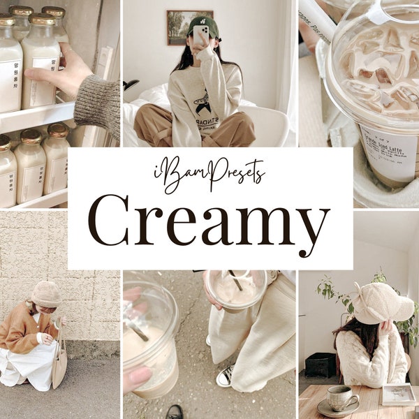 10 Creamy Presets for Lightroom Mobile, Korean Presets, Soft Presets, Aesthetic Presets, Beige Tones, Kpop Presets for Instagram Feed