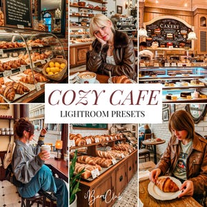 10 Cozy Cafe Mobile Lightroom Presets, Warm Brown Presets, Aesthetic Coffee Shop, Bakery Presets, Food Photo Filters for Instagram