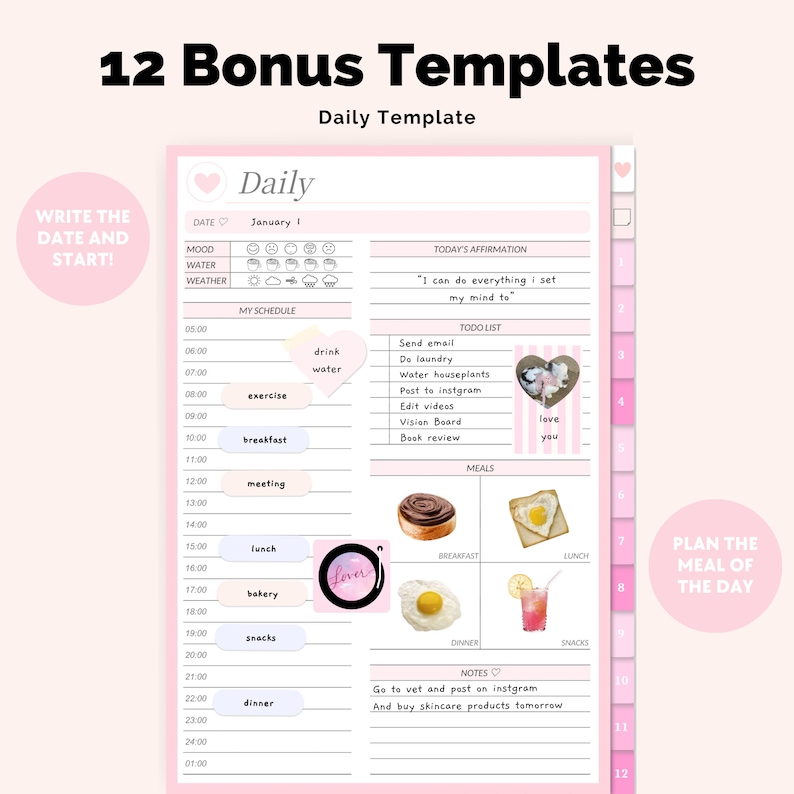 Girly Digital Journal, Aesthetic Journal, Pink Journal, Digital Diary, Digital Daily Journal